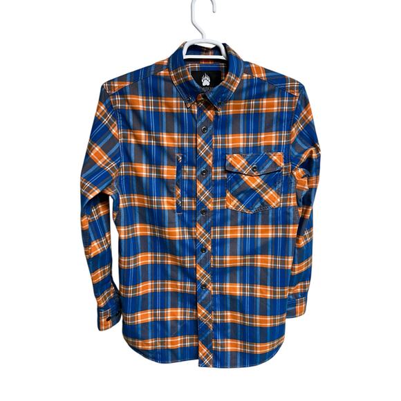 Alaskan Hardgear Performance Flannel Shirt Deluth Plaid Orange Blue Size M LNC! - Picture 1 of 6